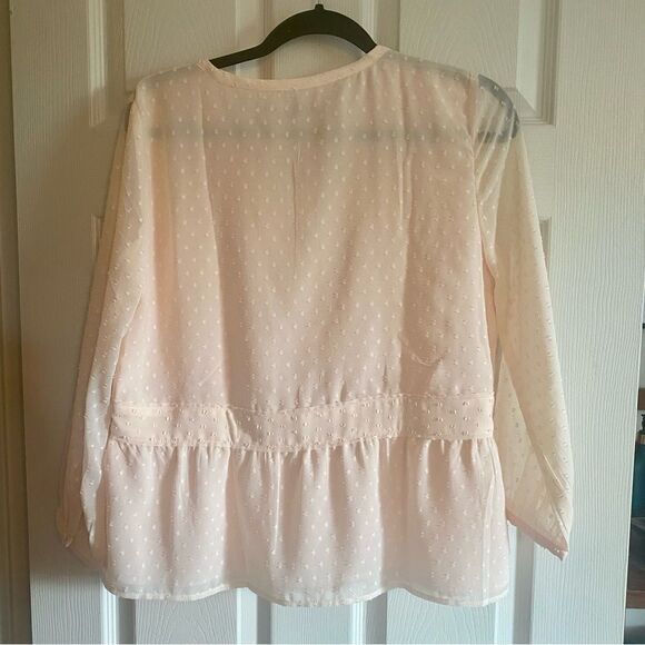 LOFT Pink Tufted Peplum Blouse - Picture 8 of 10